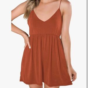 Rust Orange Sleeveless Dress